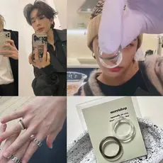 KPOP Hyunjin Felix Same Style Ring Retro Anel Preto Branco Amantes Do Dedo Casal Coleção De Fãs