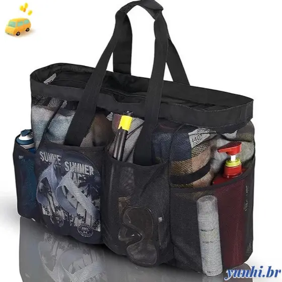 Sacola YUNHI , Bolsa De Praia Extra Grande Leve Ombro Dobrável Com Zíper De Malha Respirável