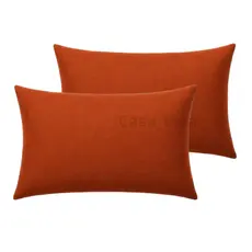 Kit 2 Capas de Almofada Baguete 50x30 Lisa Suede com Zíper Invisível Decorativa