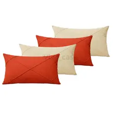 Kit 4 Capas de Almofada Baguete 50x30 Suede Drapeado com Zíper Invisível – Premium