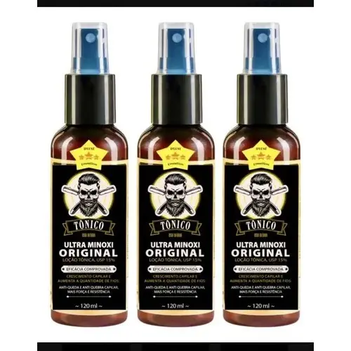 Kit 3 Ultra Minoxi Faz Crescer Barba E Cabelo Original 120ml