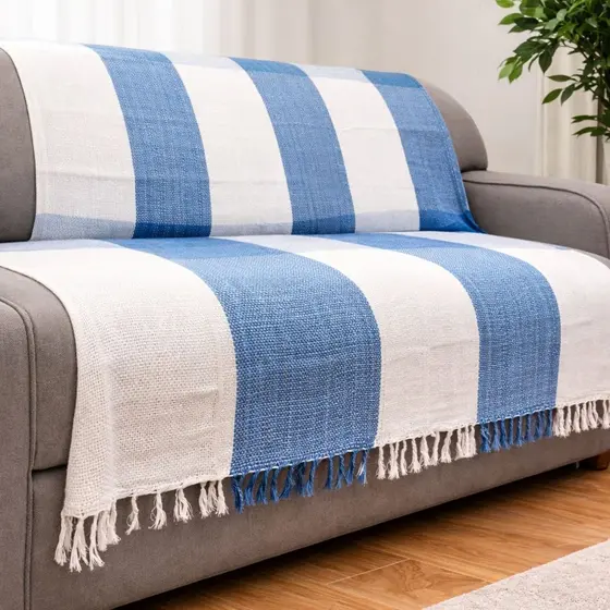 Manta Para Sofá Grande Cama 100% Algodão 210x120 cm Luxo Conforto e Estilo