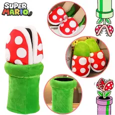 Super mario piranha planta chinelos de algodão sapatos de pelúcia bonito dos desenhos animados manter quente anime