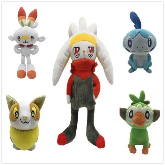 Novos Brinquedos de Pelúcia Lendários Bonecas de Desenho Animado Brinquedo de Pelúcia Macio Bonecas Fofas Grookey Scorbu