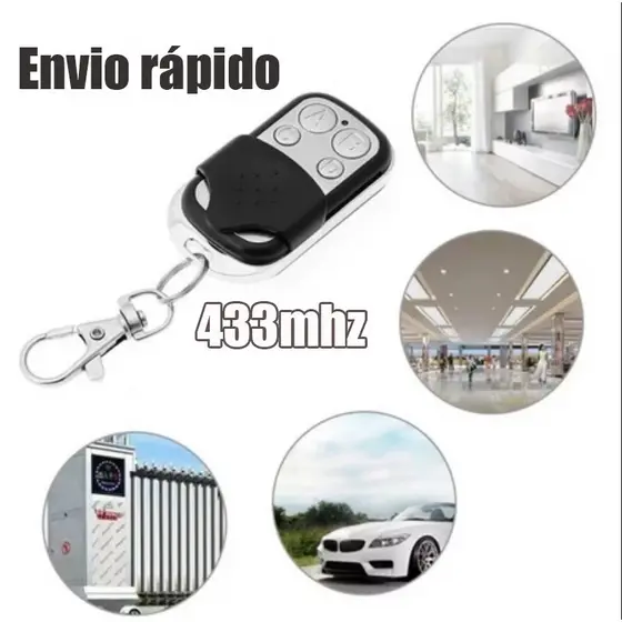 Controle Remoto Universal para Portão Elétrico Eletrônico Garagem com Chaveiro 433mhz 4 Botões