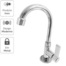Torneira de Metal em Liga, Ideal para Banheiro e Pia, Material Resistente