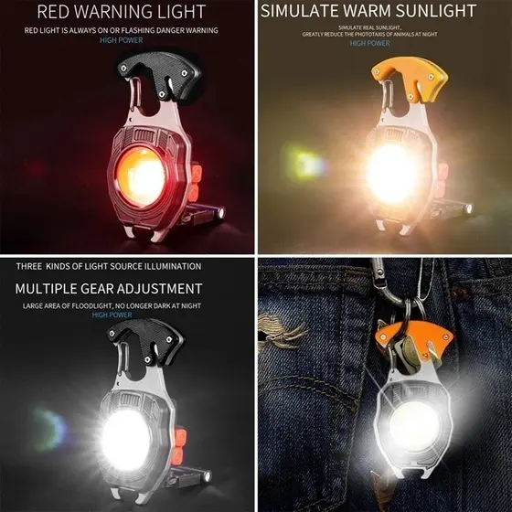 Multifunctional Wrench with Mini LED Flashlight, Rechargeable & Adjustable Light, Portable Hand Tool