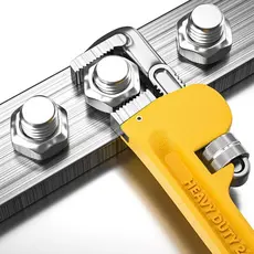 Chave de Grifo Ajustável Profissional para Encanamento e Tubulações 10,12,14,18 Polegadas