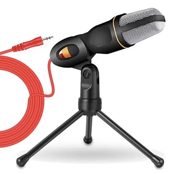 Microfone condensador USB profissional P2 + tripé de estúdio completo, ideal para uso em PC e Streaming
