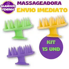 Kit 15| Escova Massageadora De Silicone: Para Couro Cabeludo e Anticaspa | Toque de Diva