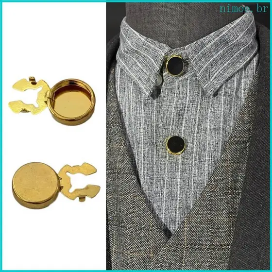 Nim 10 Peças Latão Botão Capa Abotoaduras Camisa Formal Imitação Manguito