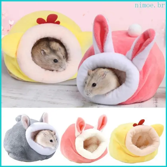 Nim Hamster Gaiola Roedores Coelho Cama Casa Suprimentos Cobaias Furão Ninho Veludo Dormir Quente Pequeno