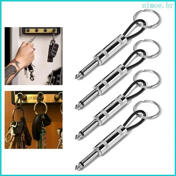 Nim Guitarra Para Porta-Chaves Parede Tipo Plugue Chaveiro Portátil Aço Inoxidável Amplificador