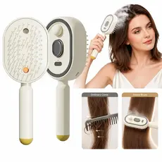 Escova Alisadora com Spray Pente Massageador para Couro Cabeludo Escova Elétrica com Vapor