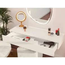 Penteadeira C/ Gaveta 100CM Console P/Camarim, quarto, Closet Organizador Prateleira p/ Maquiagens e jóias, anéis brinco