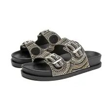 Birken Meijile sandália feminina papete slide, papete com velcro, sandália casual feminina259