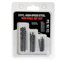 Kit 25 Brocas Para Micro Retíficas De 0.5mm a 3mm Aço Rápido HSS HIGH