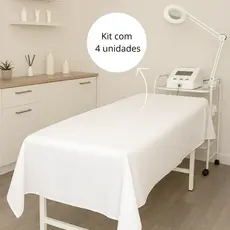 Kit 4 Lençol Para Maca Hospitais Clínicas Estética Percal 400 Fios sem elástico Super Macio