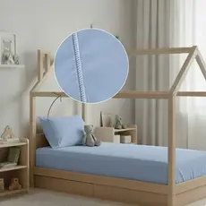 Jogo Lençol Liso 2peças Mini Cama Montessoriana Infantil Percal 400 fios Fronha Ponto Palito