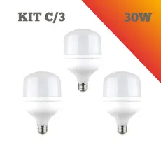 Kit 3 Lâmpadas Alta Potência Led BR 30W