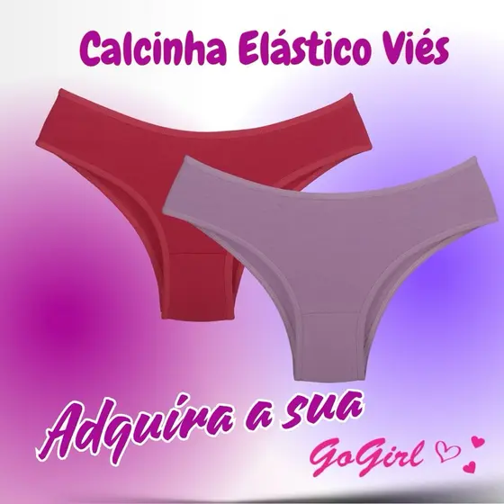 Kit com 12 Calcinhas Conforto de Cotón Liso em Viés Tanga Básica Feminino Adulto Cotton.