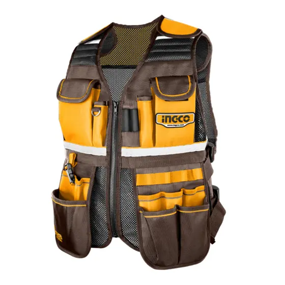 Colete Porta Ferramentas INGCO | 17 Bolsos | 48x60cm | Suporta até 3kg HTVT09028