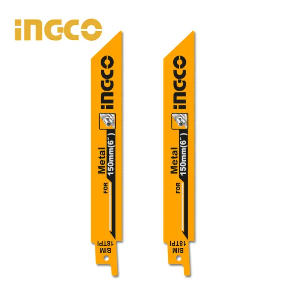 Lâmina Serra Sabre Para Metal 150mm 18TPI Bi-Metal 2 Peças Ingco SSB922EF