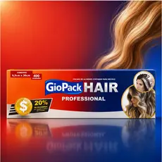 GIOPACK - FOLHAS DE ALUMÍNIO PARA MECHAS 400 FOLHAS 9,5X30 CM