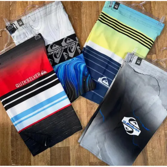 Kit 5 Bermudas Masculina Elastano Tactel Surf Praia Seca Rápido Diversas Estampas