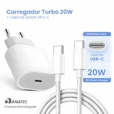 Carregador Homologado p/ Samsung Branco 20W USB-C Rápido
