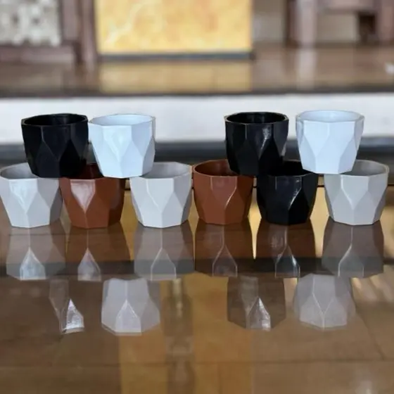 Kit 10 Cachepôs Vasos para Plantas - Vaso Decorativo para Sala e Jardim Vasos p/ Mini Cactos e Suculentas