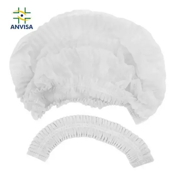 Kit 100 Toucas Descartáveis Sanfonadas TNT Brancas