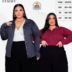 CAMISA GOLA POLO PLUS SIZE FEMENINO MANGA LONGA BOLSO VISCO LYCRA PREMIUM CASUAL TRABALHO ELEGANTE