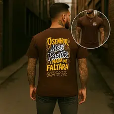 Camiseta Unissex O senhor é Meu Pastor Manga Curta Algodão Streetwear Estliso