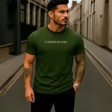 Camiseta Unissex United States Manga Curta Algodão Streetwear Estliso