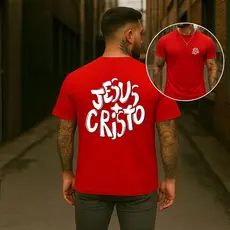 Camiseta Unissex Jesus Cristo Religioso Manga Curta Algodão Streetwear Estliso
