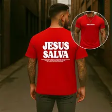 Camiseta Unissex Jesus Manga Curta Algodão Streetwear Estliso