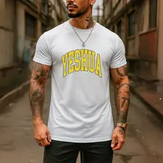 Camiseta Unissex Yeshua Religioso Manga Curta Algodão Streetwear Estliso
