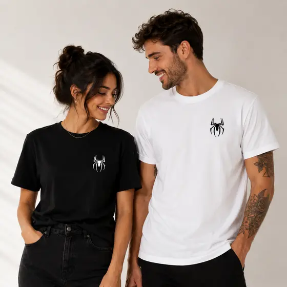 Kit 2 Camisetas Casal Aranha
