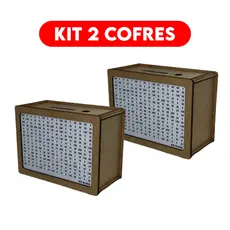 Kit 2 Cofre MDF Desafio 10mil/5mil/1mil Caixa Dinheiro Cofrinho De Madeira Método Japonês Escolha Sua Meta