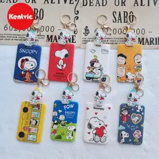 Chaveiro Porta-Cartões Retrátil Snoopy - Design Fofo para Cartão de Identificação de Estudante Cartão de Metrô Presente