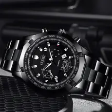 CIJOKE Relógio Masculino de Aço Inoxidável – Automático/Quartzo, À Prova d’Água, Luxo Business