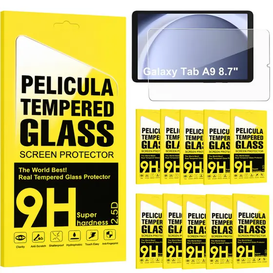 15x Película de Vidro Temperado 9H para Tablet Galaxy Tab A9 8.7” Polegadas
