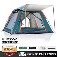 Barraca De Camping Automatica Upf 50+ Impermeavel 1500mm Grande Para 5-8 Pessoas 240 * 240 * 155cm