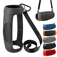 Capa De Silicone Para Caixa Som Charge 5 à prova d'água resistente a impactos portátil com alça de ombro e mosquetão