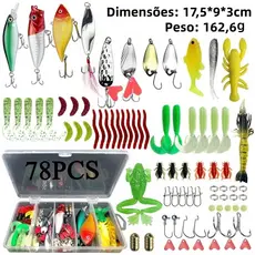 Iscas Artificiais Pesca tucunaré/traira Conjunto kit 78 Lantejoulas Bucal Macia Atacado Sapo De Trovão Minnow