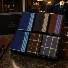 Kit Lenço de Bolso Masculino Social Pocket Square Para Blazer Terno Casamento Festa 3 ou 6 Unidades