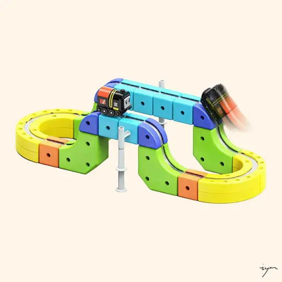 Brinquedo De Trem De Pista Magnética Para Crianças Conjunto De Blocos De Construção Elétricos Com Conexão Forte E Design