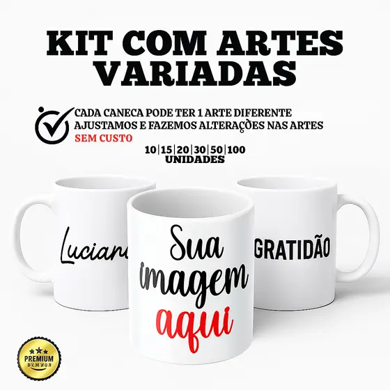 Kit 10|15|20|40 Canecas Personalizadas  (Ideal para empresas, confraternização.) Porcelana | 325ml