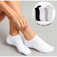Kits de Meias Soquete Cano Curto Unissex Masculina e Feminina